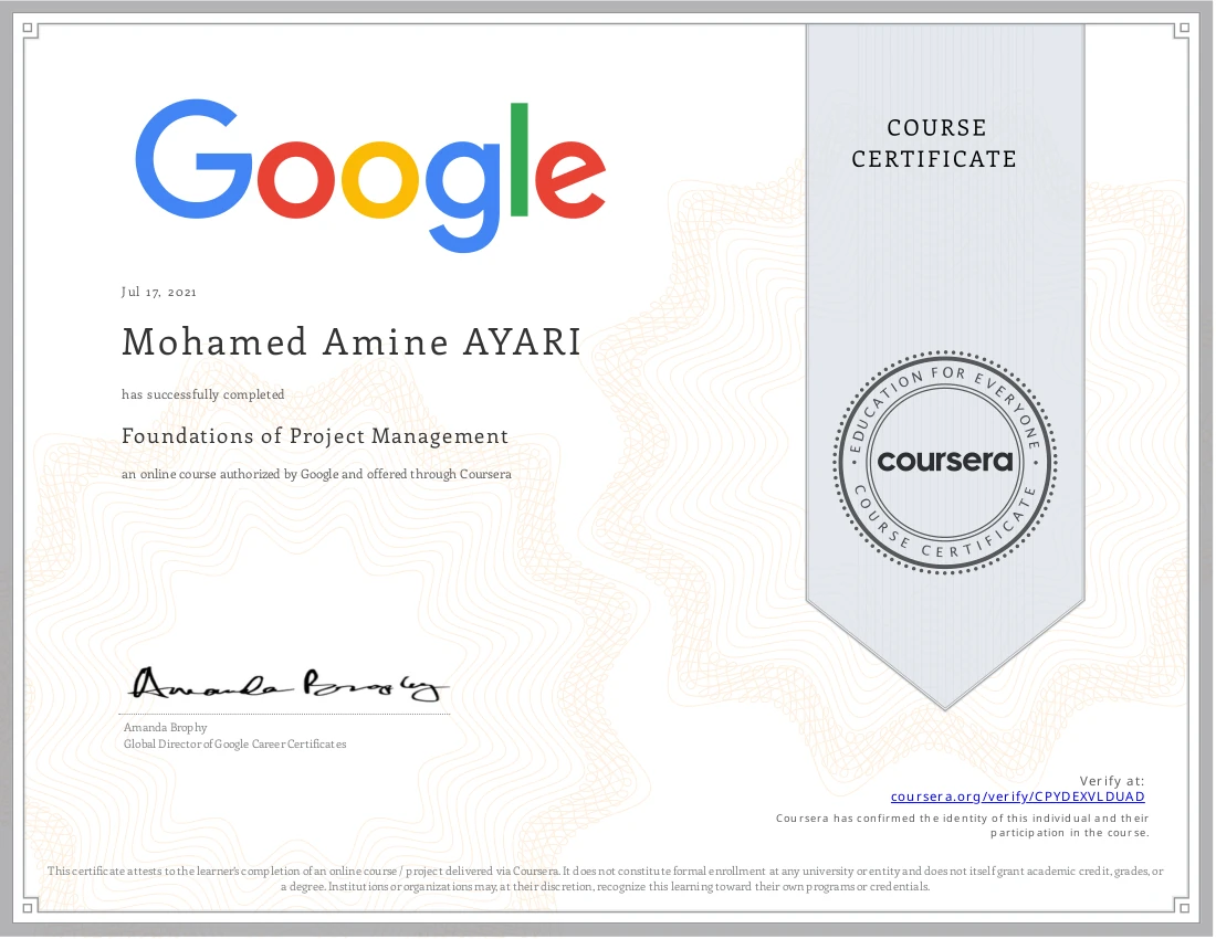 Google certificate